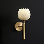 Lampada da Parete Ralin in Alabastro con Fiori