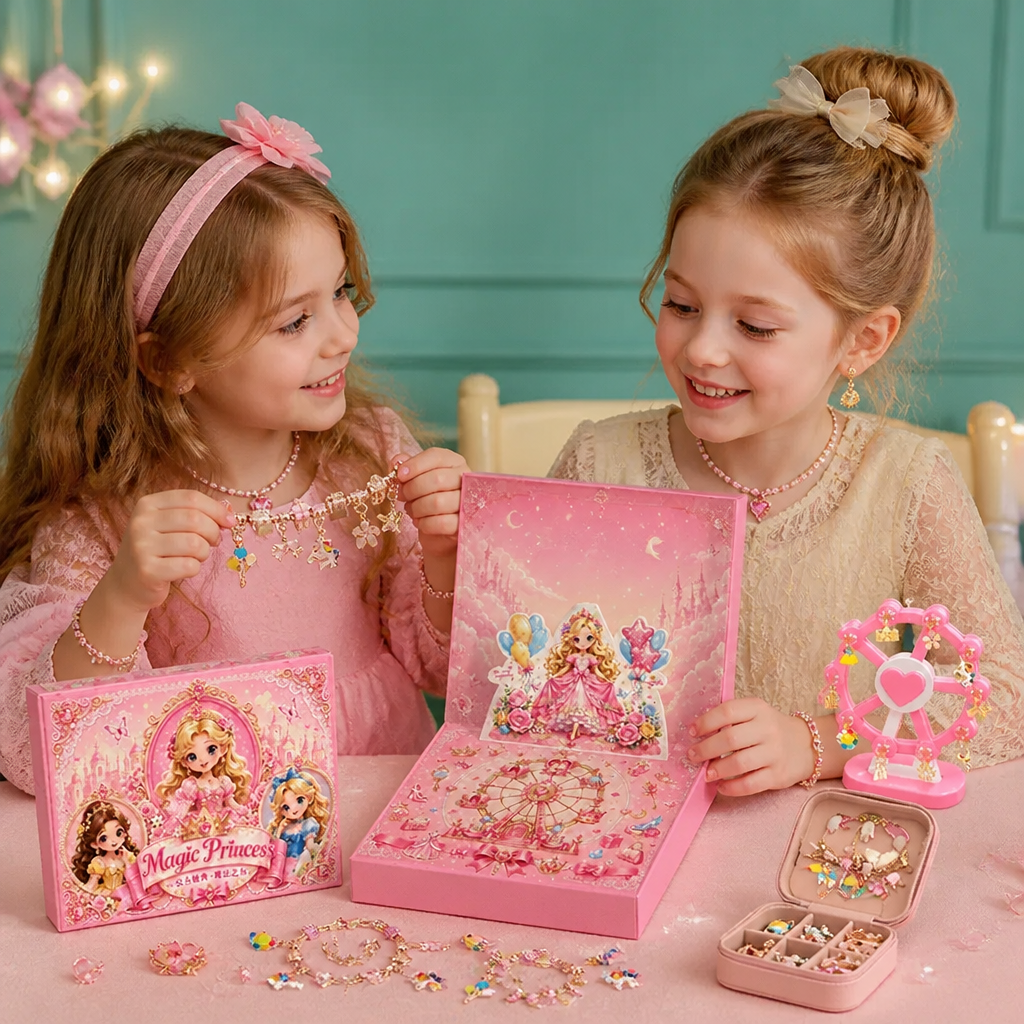 Calendario dell'Avvento delle Principesse – Set per Creare Gioielli e Braccialetti Fai-da-te