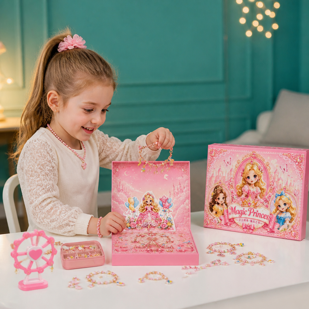 Calendario dell'Avvento delle Principesse – Set per Creare Gioielli e Braccialetti Fai-da-te