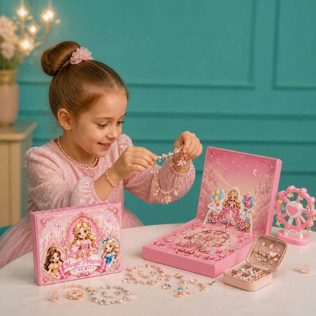 Calendario dell'Avvento delle Principesse – Set per Creare Gioielli e Braccialetti Fai-da-te