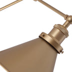 Applique da parete a braccio oscillante con una luce a cono in stile mid-century per la camera da letto