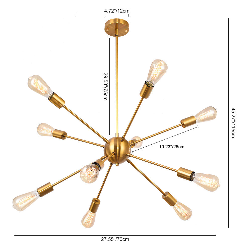 Lampadario Sputnik 10 Luci Mid-Century