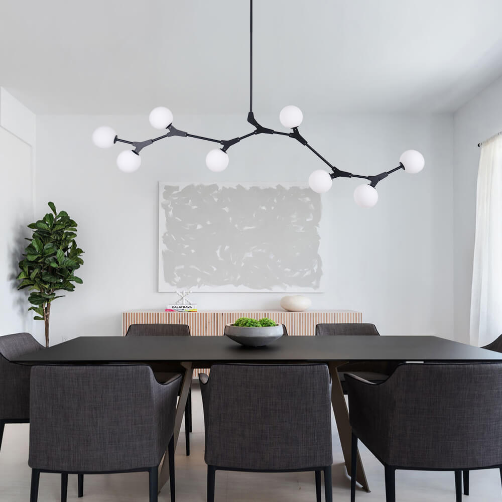 Lampadario Nivero in Vetro a Bolle Lineare