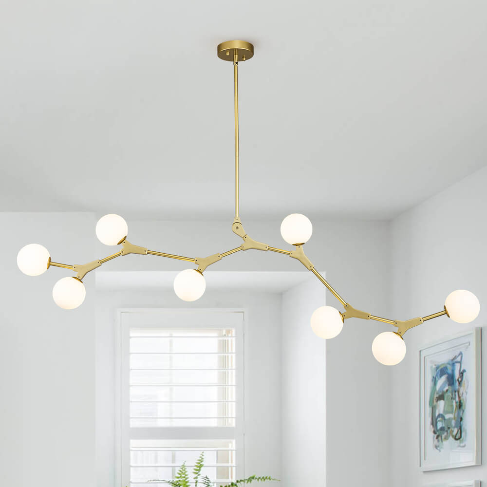 Lampadario Nivero in Vetro a Bolle Lineare