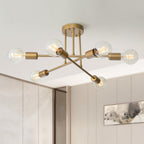 Lampadario Semi Flush Moderno in Ottone Vallin