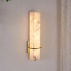 Lampada da Parete Ritta Alabastro Bianco Ottone Cubo Moderno
