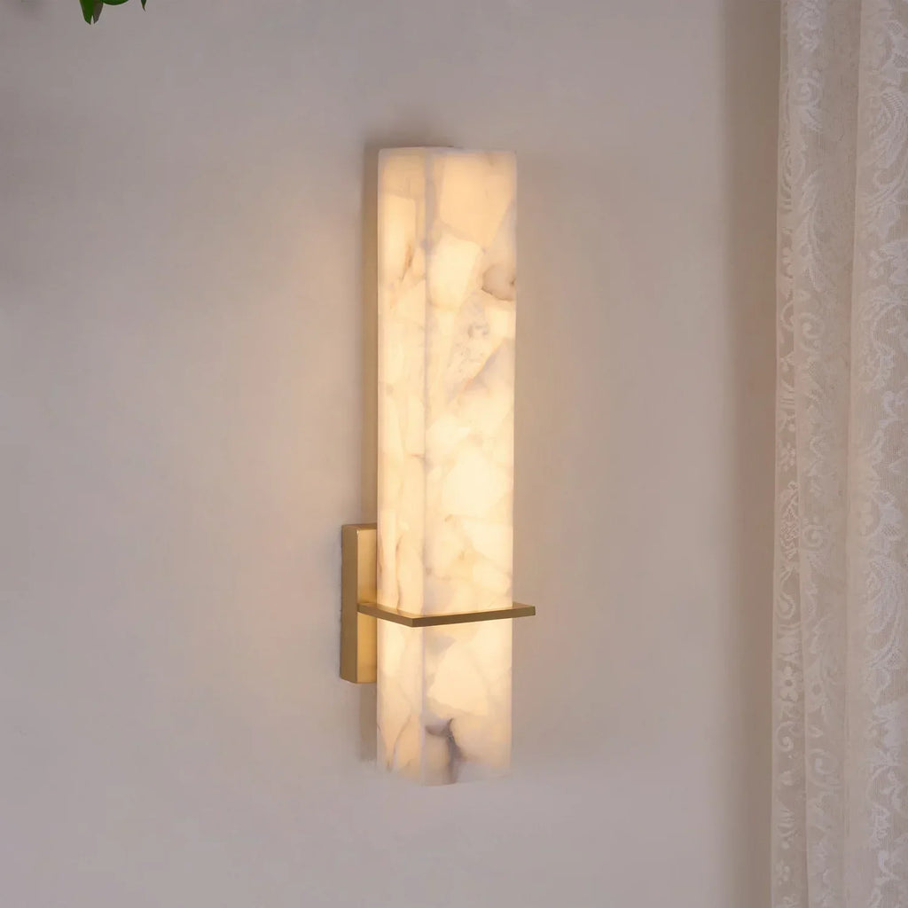 Lampada da Parete Moderna in Alabastro Ottone LED Faretto da Interno