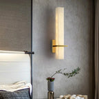 Lampada da Parete Ritta Alabastro Bianco Ottone Cubo Moderno