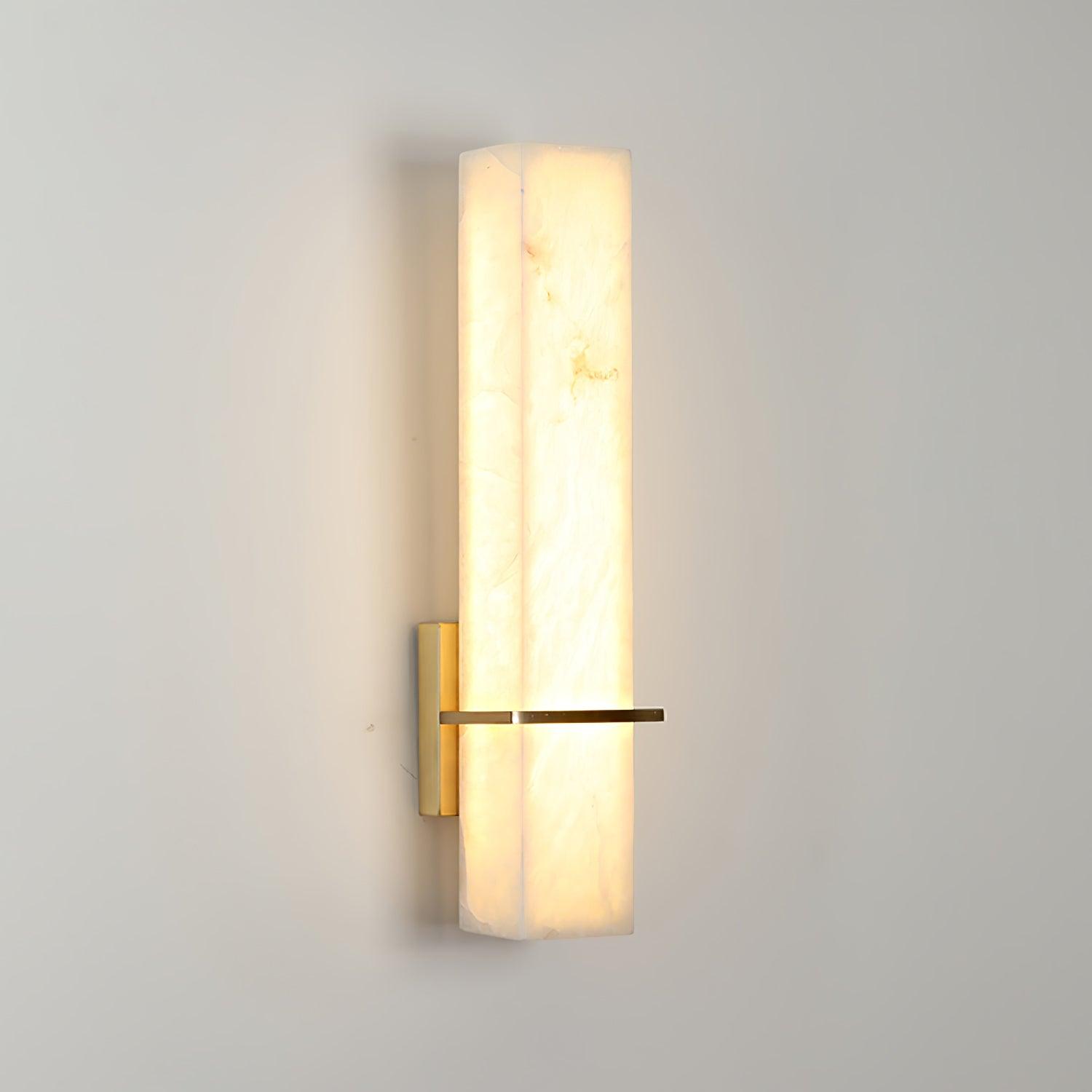 Lampada da Parete Ritta Alabastro Bianco Ottone Cubo Moderno
