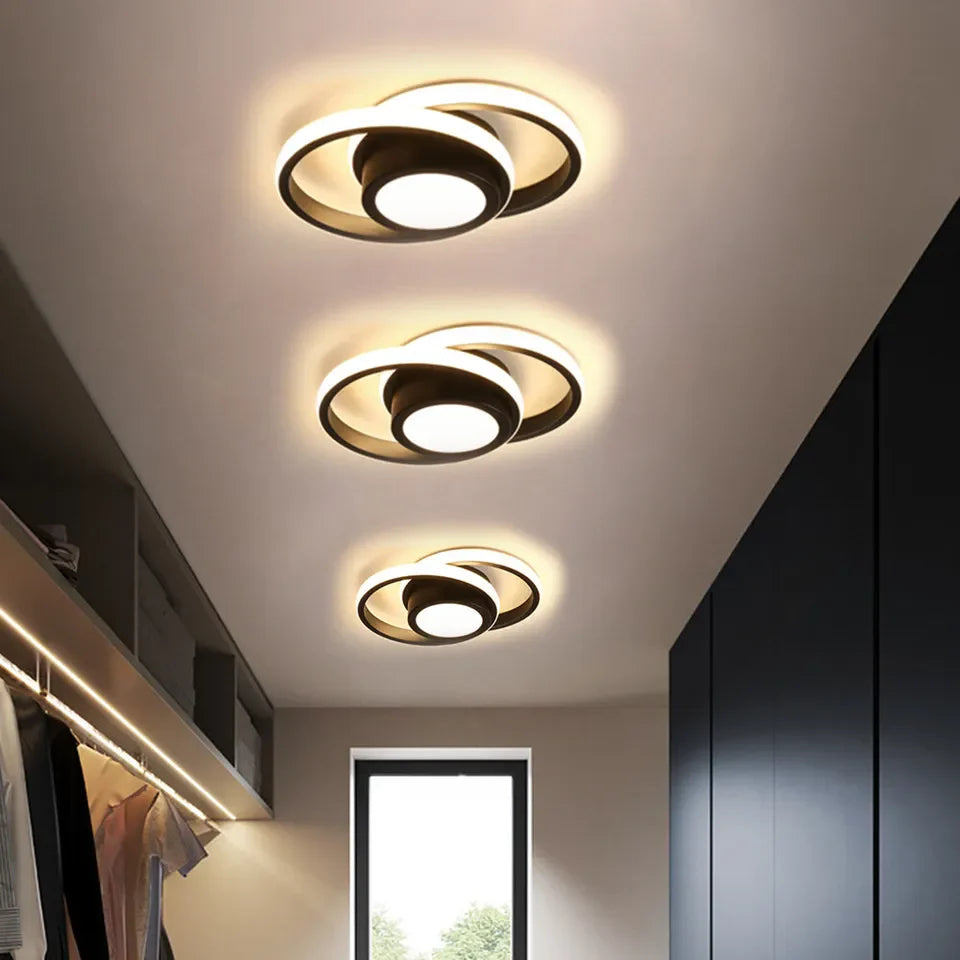 Lampada da soffitto a doppio anello minimalista nordica