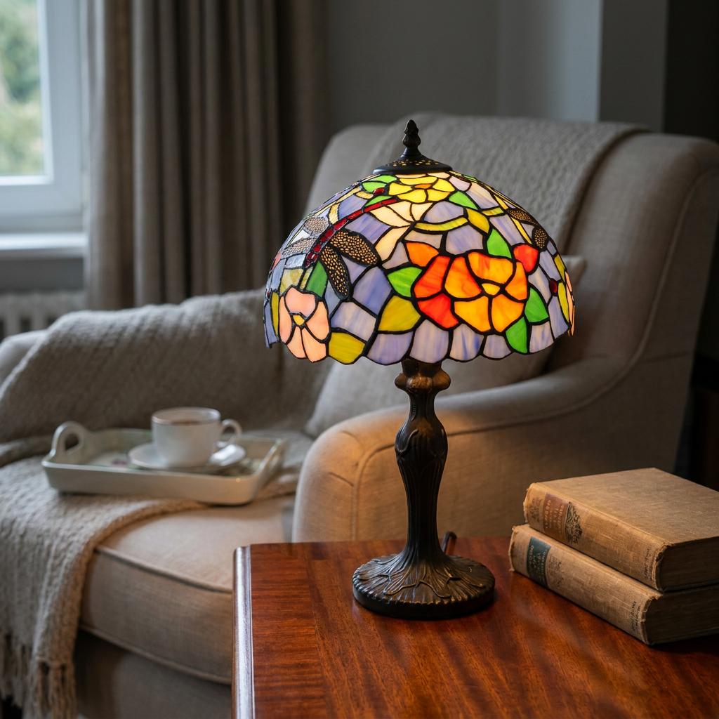 Lampada da Tavolo Dragonfly Tiffany 12" Minster Keswick