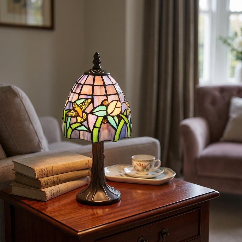Lampada da Tavolo Mini Tiffany 15cm Minster Rudford