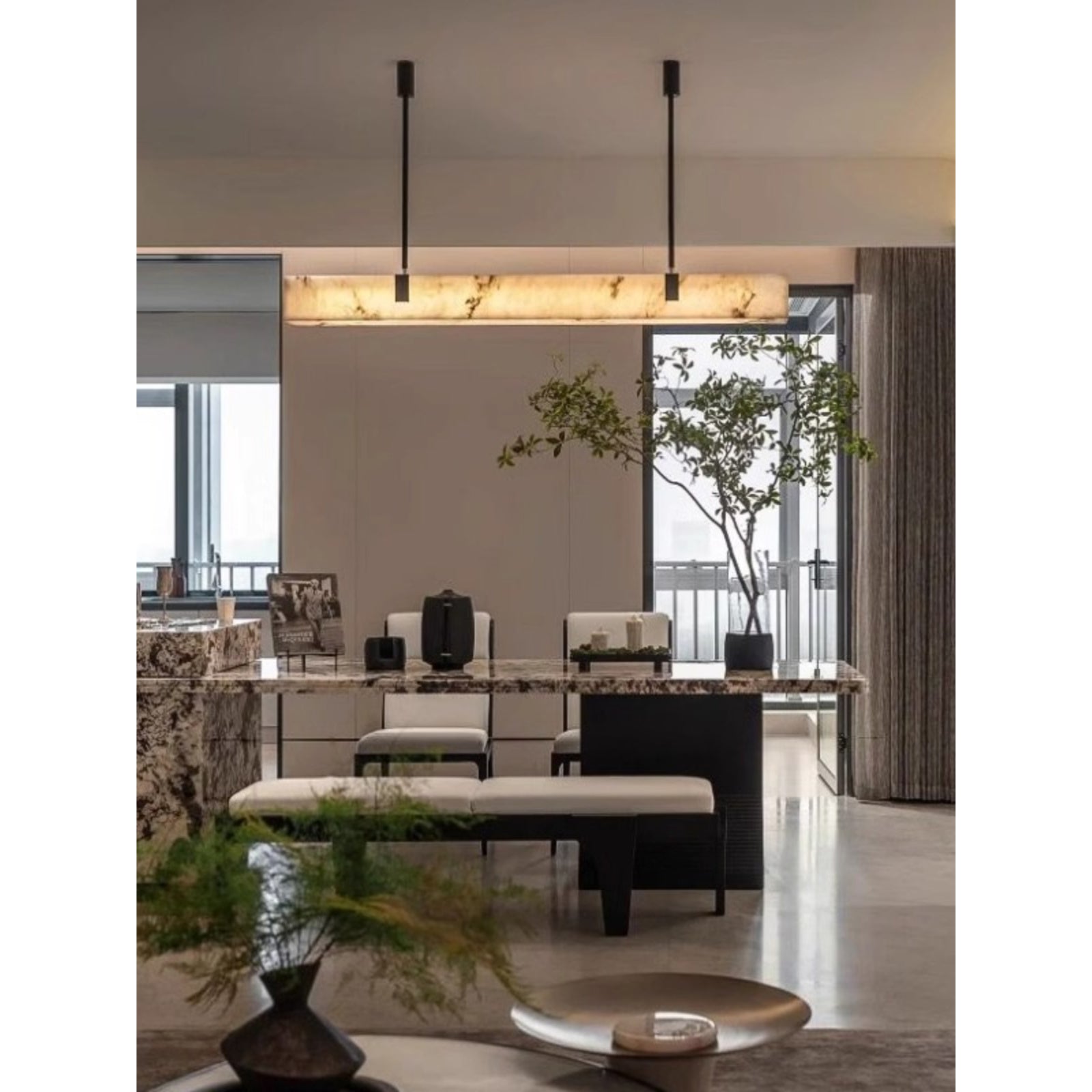 Lampadario in Alabastro Casorion
