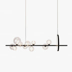 Lustra Lux Lampadario Vetro Bolla Nordico Nero LED
