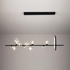 Lustra Lux Lampadario Vetro Bolla Nordico Nero LED