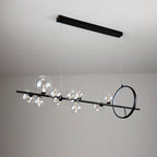 Lustra Lux Lampadario Vetro Bolla Nordico Nero LED