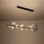 Lustra Lux Lampadario Vetro Bolla Nordico Nero LED
