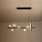 Lustra Lux Lampadario Vetro Bolla Nordico Nero LED