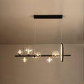Lustra Lux Lampadario Vetro Bolla Nordico Nero LED