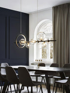Lustra Lux Lampadario Vetro Bolla Nordico Nero LED