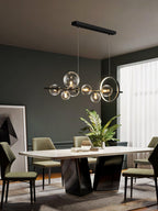 Lustra Lux Lampadario Vetro Bolla Nordico Nero LED