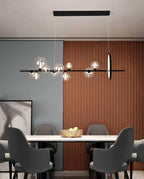 Lustra Lux Lampadario Vetro Bolla Nordico Nero LED