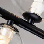 Lustra Lux Lampadario Vetro Bolla Nordico Nero LED