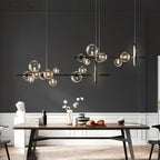 Lustra Lux Lampadario Vetro Bolla Nordico Nero LED