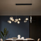 Lustra Lux Lampadario Vetro Bolla Nordico Nero LED