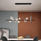Lustra Lux Lampadario Vetro Bolla Nordico Nero LED