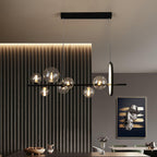 Lustra Lux Lampadario Vetro Bolla Nordico Nero LED