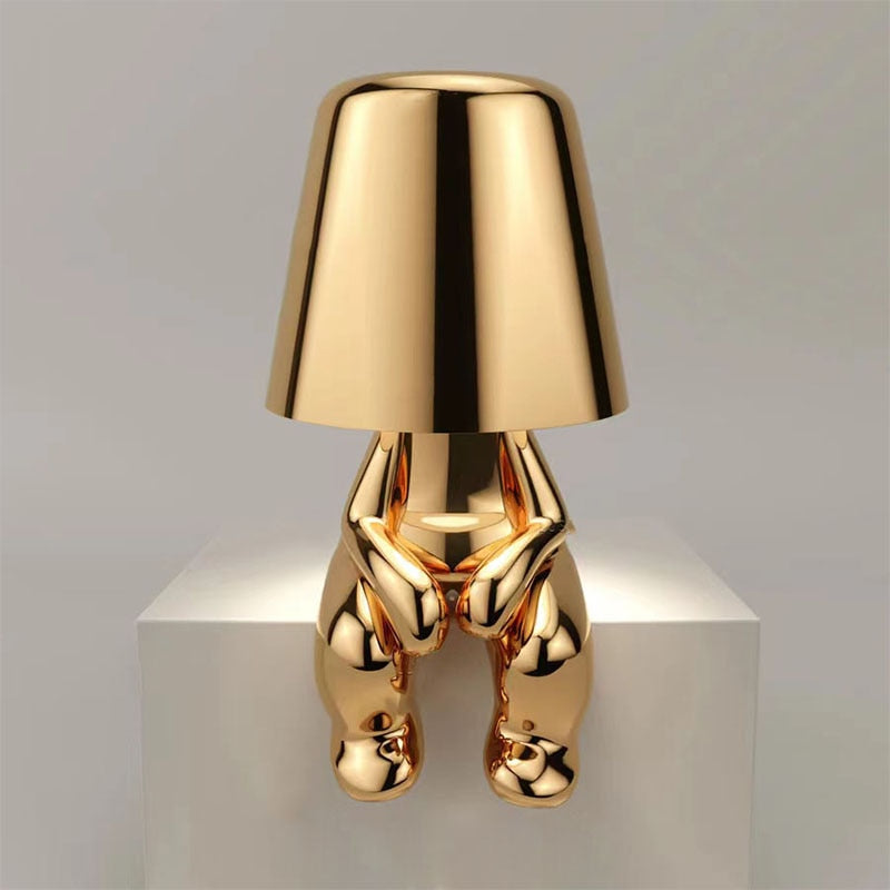 Lampada Figurativa Moderna - Misterlamp Decor Oro Seduto