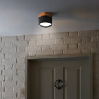 Moderno Faretto da Soffitto a Cilindro in Alluminio e Legno