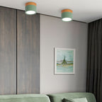 Moderno Faretto da Soffitto a Cilindro in Alluminio e Legno