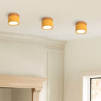 Moderno Faretto da Soffitto a Cilindro in Alluminio e Legno
