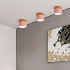 Moderno Faretto da Soffitto a Cilindro in Alluminio e Legno