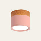 Moderno Faretto da Soffitto a Cilindro in Alluminio e Legno