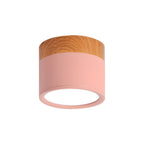 Moderno Faretto da Soffitto a Cilindro in Alluminio e Legno