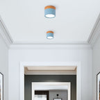 Moderno Faretto da Soffitto a Cilindro in Alluminio e Legno