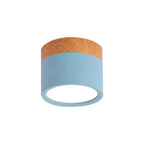 Moderno Faretto da Soffitto a Cilindro in Alluminio e Legno