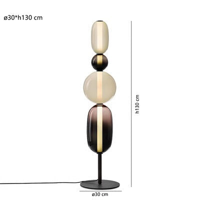 Lampada da Terra LED Dimmabile Moderna - Striscia Sostituibile - Nero/Oro