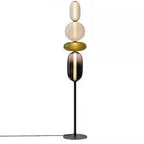 Lampada da Terra LED Dimmabile Moderna - Striscia Sostituibile - Nero/Oro