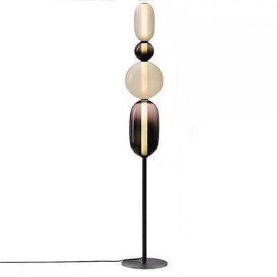 Lampada da Terra LED Dimmabile Moderna - Striscia Sostituibile - Nero/Oro