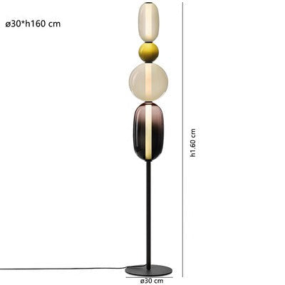 Lampada da Terra LED Dimmabile Moderna - Striscia Sostituibile - Nero/Oro