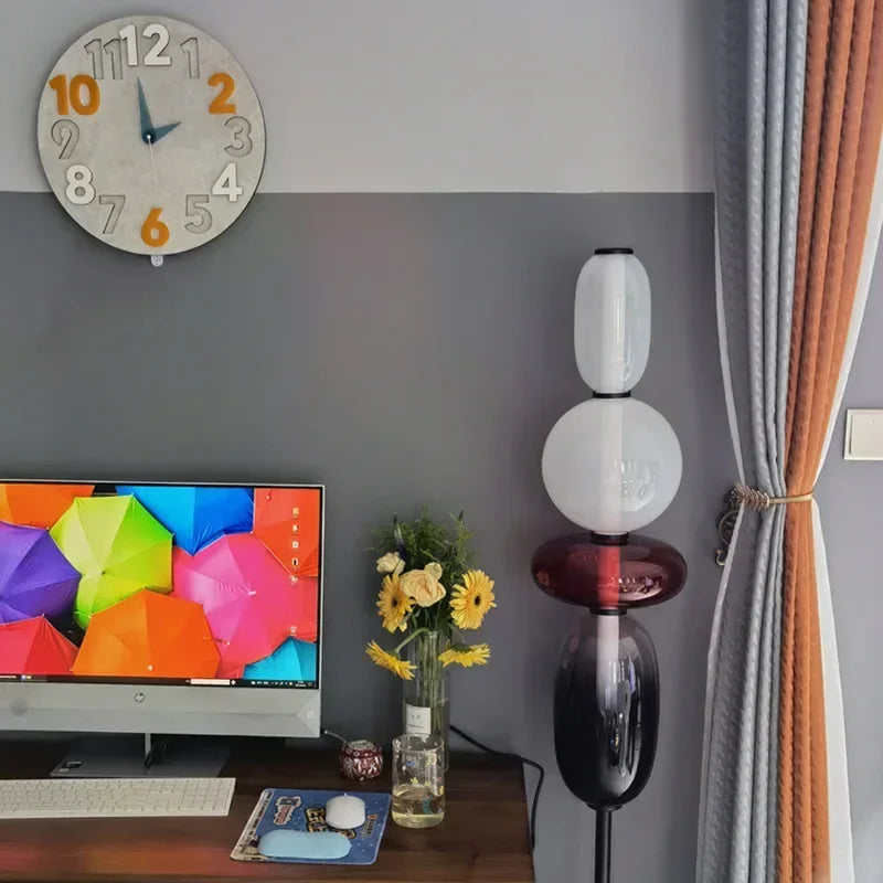 Lampada da Terra LED Dimmabile Moderna - Striscia Sostituibile - Nero/Oro