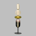 Lampada da Terra LED Dimmabile Moderna - Striscia Sostituibile - Nero/Oro