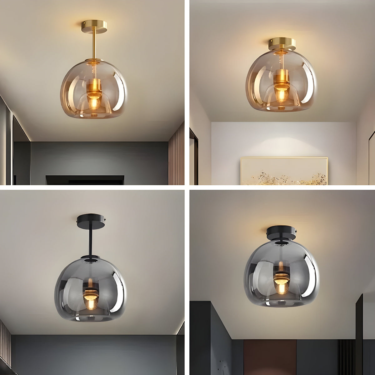 LustroCeil Light - Lampada da soffitto in vetro minimalista