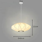 Lampada a Sospensione Moderna con Paralume in Tessuto