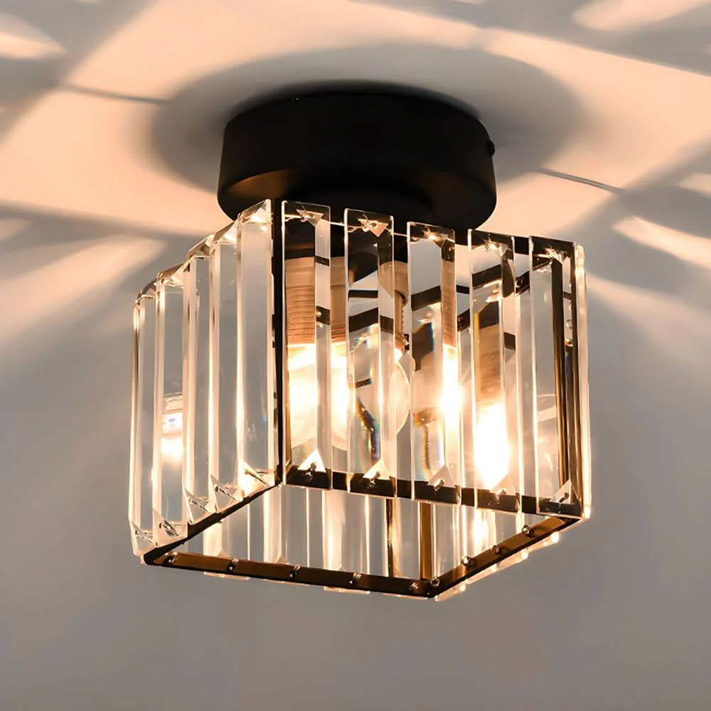 GlareFusion Moderno Lampadario a Soffitto in Vetro Cristallo LED Nordico