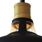 Lampada a Cupola Singola Nera e Rame Moderna